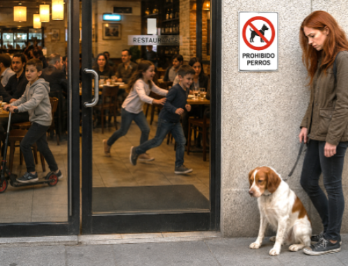 Prohibido Perros, el cartel debe estar visible